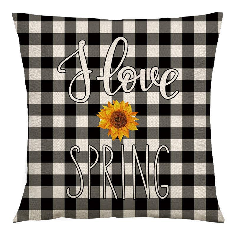 Pillow Farm Sunflower Pillow Cover Happy Summer Thanksgiving Car Waist Support Cushion Home Pillow Cover