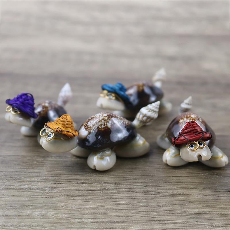2Pcs Cute Cartoon Little Turtle Sea Shells Art Craft Natural Small Tortoise