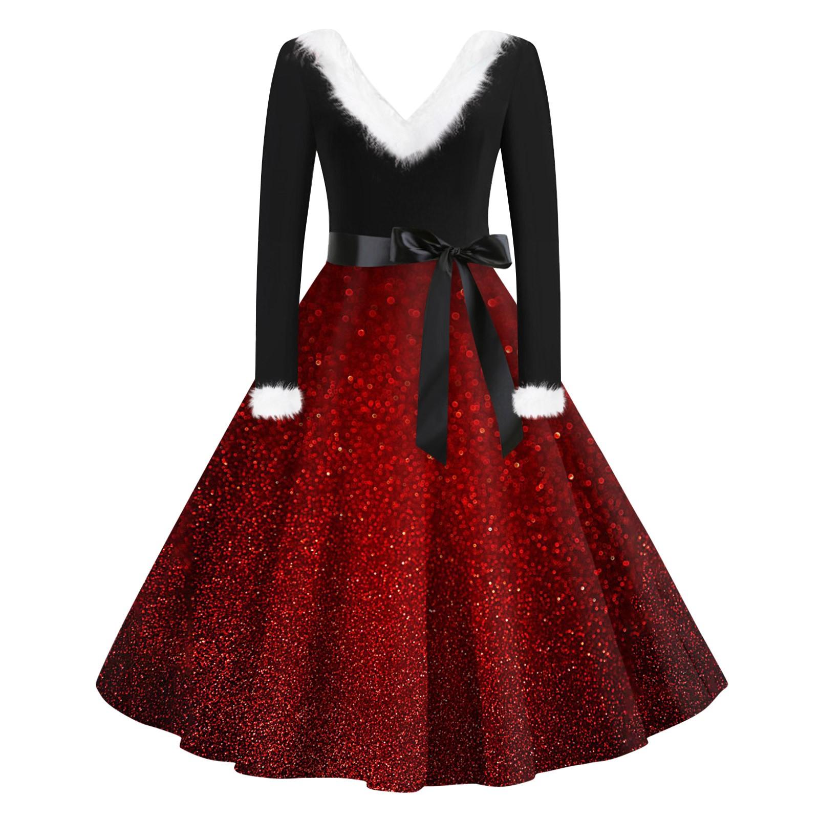 

Женское повседневное и модное платье на молнии с длинными рукавами и v-образным вырезом в тон XL винный