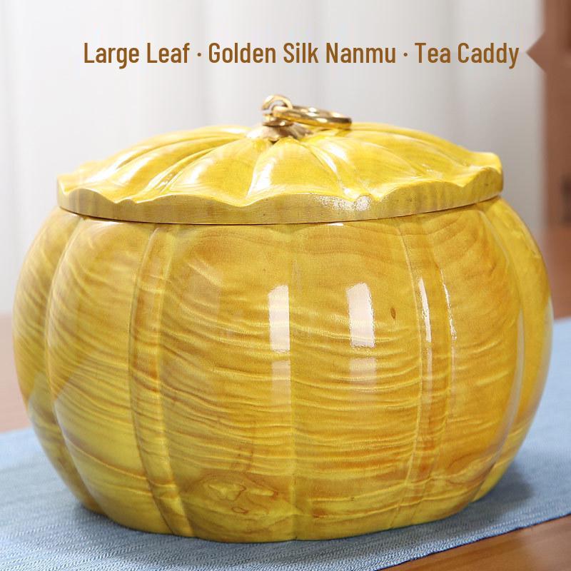 Custom Stylish Golden Leaf Silk Wood Seal Ornament