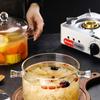 Aesthetic Glass Soup Pot Cookware Resistant Binaural Saucepan Pasta Stovetop Stew Cooking Pot Stockpot Kitchen Accessories Tool