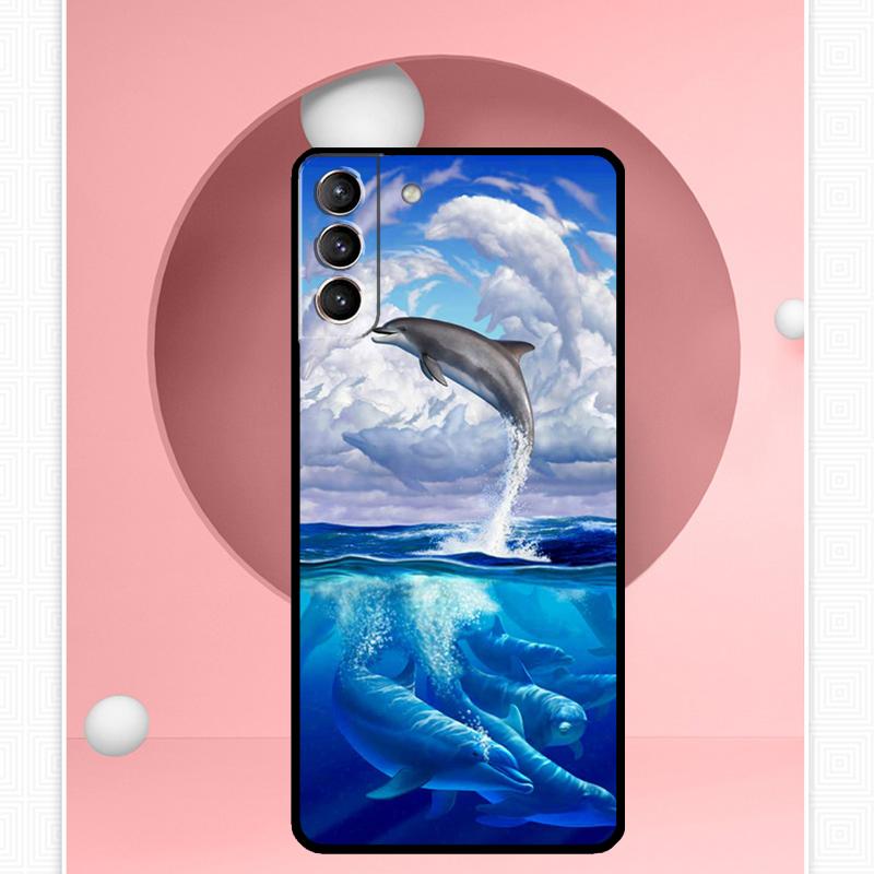Animal Dolphin Case For Samsung Galaxy S25 Ultra S21 S22 S23 S24 Ultra S9 S10 S20 Plus S25 FE Cover Funda