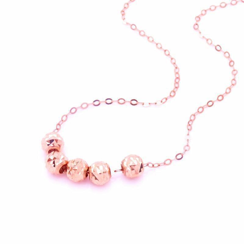 Lila Goldplattierte Roségold Transferperlen-Halskette, Schlichter Stil, Modischer Persönlichkeits-Trend, Hochwertige Farbige Gold-Schlüsselbein-Kette