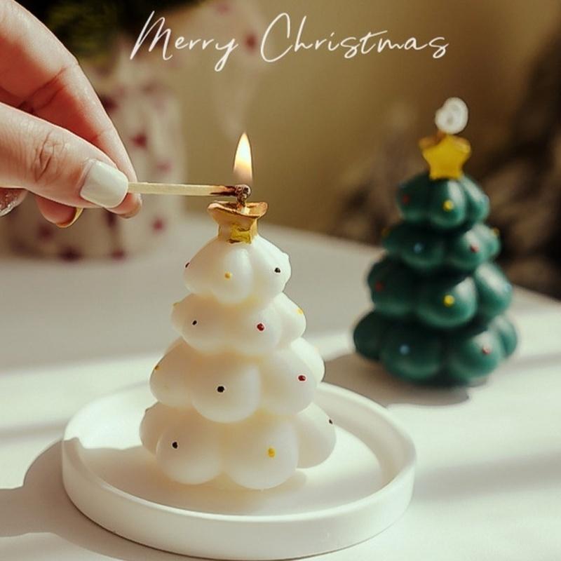 Cute Simulation Christmas Tree Aromatherapy Candles Handmade Fragrance Girl Creative Decoration Ornaments Christmas Gifts
