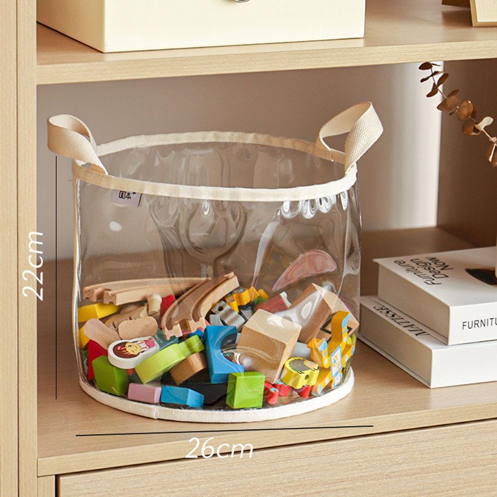 Transparent Storage Box Children's Toys Storage Basket Plush Toys Large-capacity Household Portable Folding Book Storage
