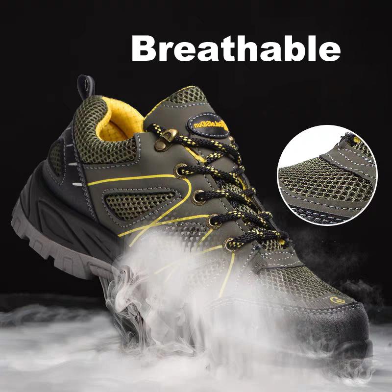 Oulylan Anti-Puncture Protection Boot Summer Steel Toe Labor Footwear Male Anti Odor Breathable Safety Shoes For Outdoor Workers