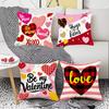 Rosa Valentinstag Festliche Atmosphäre Buchstaben Kissenbezug Heimdekoration Wohnzimmer Sofakissenbezug Leinen Druck