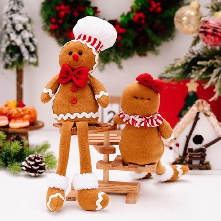 Dekorative Lebkuchenmann-Figur mit Beinen, Blickfang für Fenster und Tür, Weihnachtsfeierdekoration