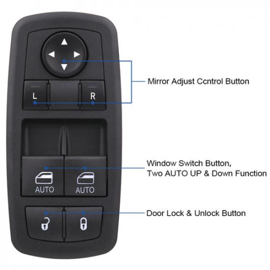 Master Window Switch Door Lock Control For 2015- Dodge Challenger 68183752AE