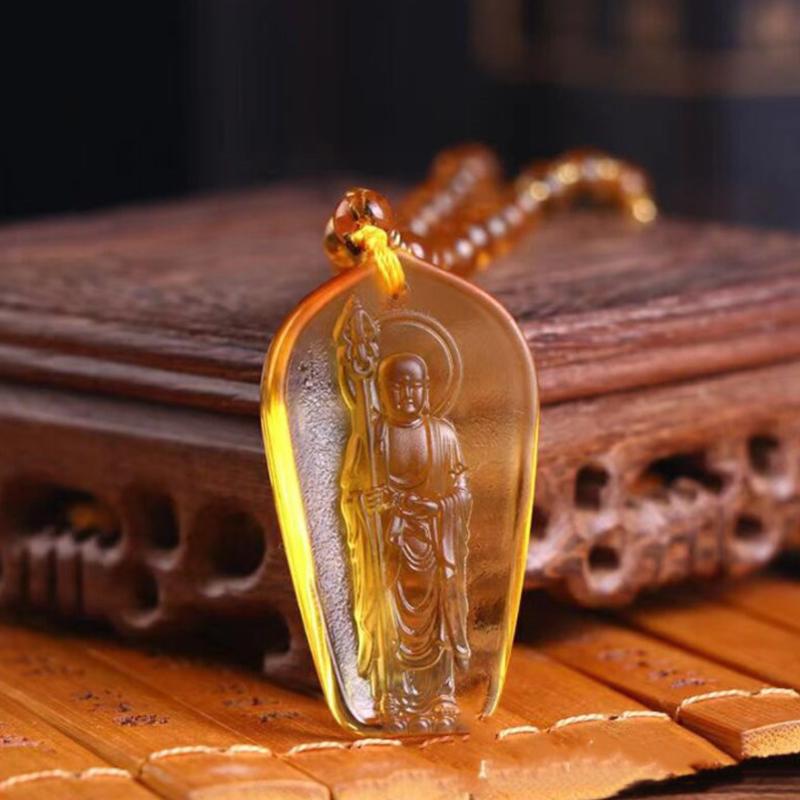 Ručně vyráběný náhrdelník Nepálský buddhistický Mala kamenné korálky Náhrdelník s přívěskem socha Buddhy Prohlášení Buddha Lucky Amulet s přívěskem