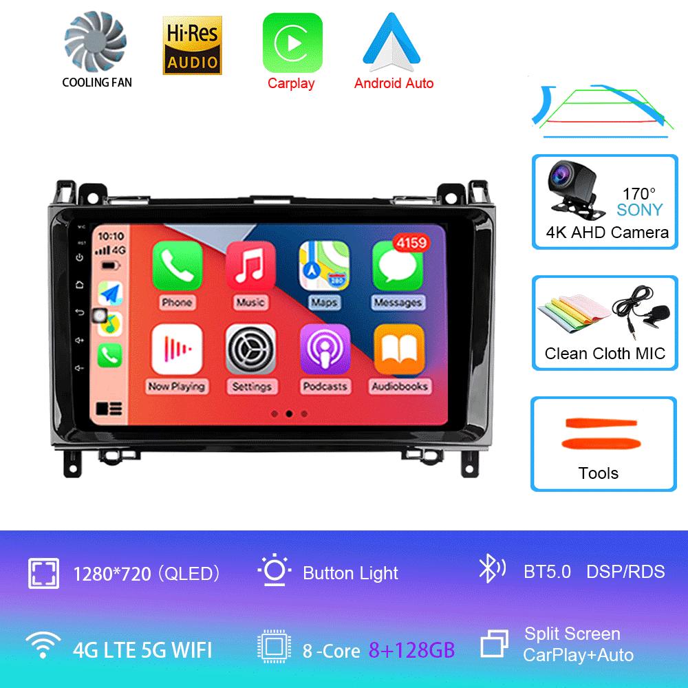 Radio auto Android 14 pentru Mercedes Benz B200 Sprinter W906 W639 AB Class W169 W245 Viano Vito Player Multimedia 2 Din Stereo DSP