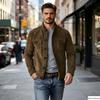 2026 Herren Wildlederjacke - Europäischer & Amerikanischer Frühling/Herbst Stehkragen Mode