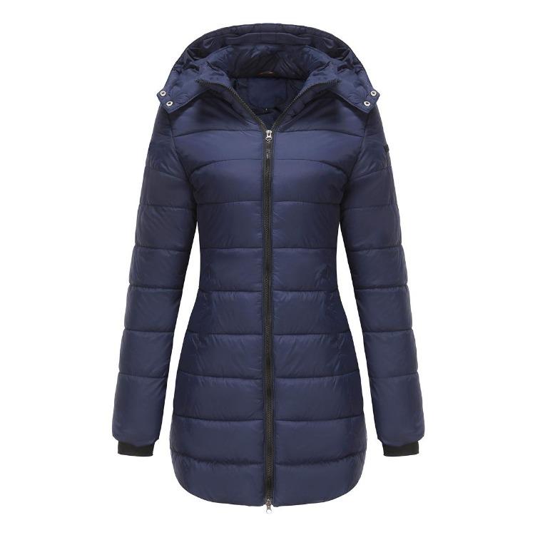Casual Women Long Sleeve Solid Color Fashion Jacket Print Winter Down Outerwear