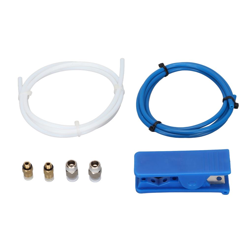 3D-Drucker Teile Kit 1 Meter Weiß Blau PTFE Schläuche mit Rohrschneider Pneumatikverbinder für 3D-Drucker Ersatzteil