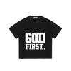 Black T Shirt God First Religious Statement Graphic Tee for Men and Women Casual Wear Church Outfit Faith Inspired Clothing