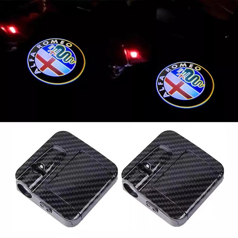 

For Alfa Romeo 2026 Hot Sticker 2pcs HD Car Door Welcome Light Led Projector Lamp For Alfa Romeo Giulietta Mito 159 Giulia Stelv