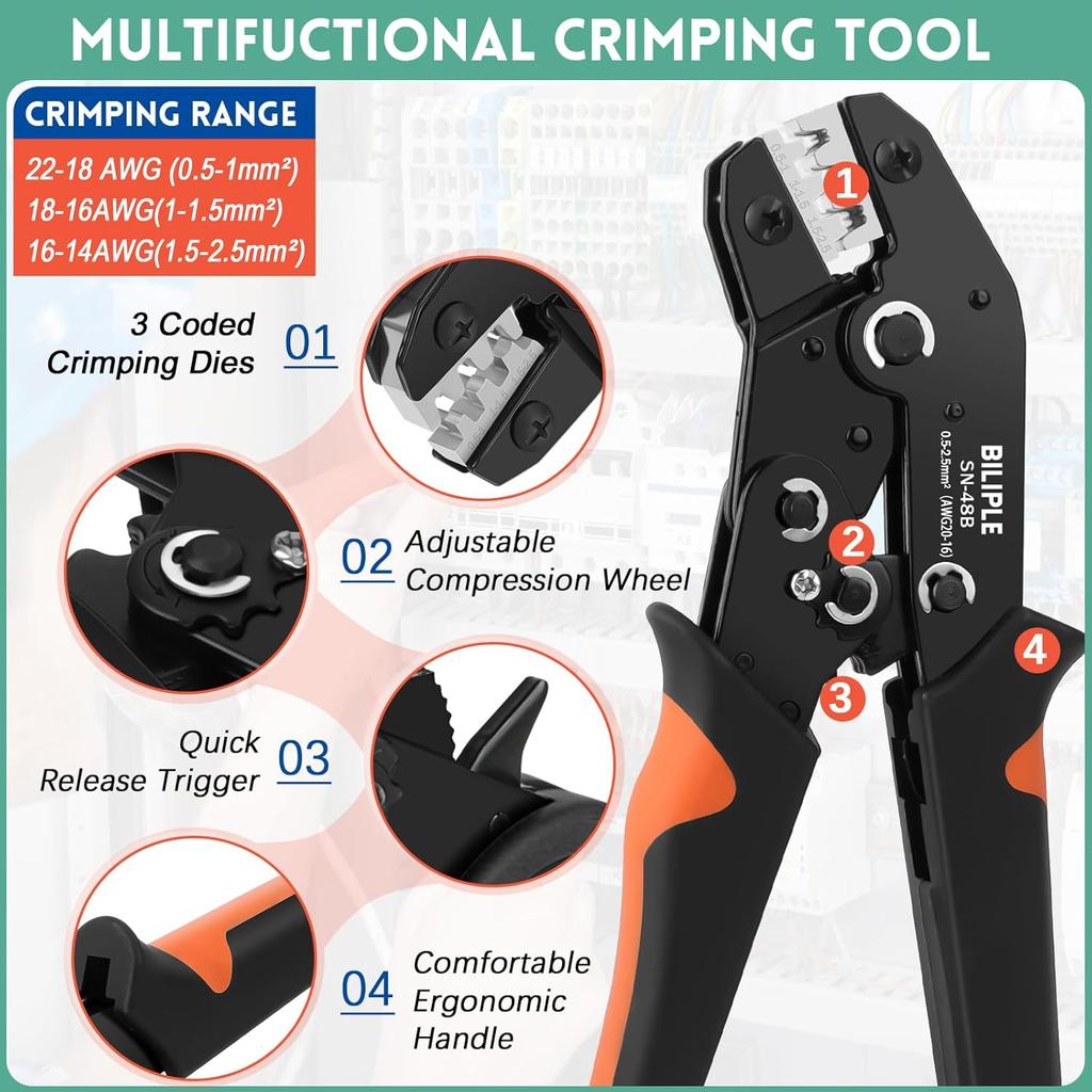 236PCS Deutsch Connector Kit with Crimper, 2-12 Pin Waterproof Automotive Connectors, Includes Removal Tool & 14-20AWG Contacts