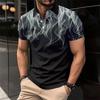 Camiseta Polo de Manga Corta con Estampado de Llamas de Moda, Ropa Casual Elegante para Hombre
