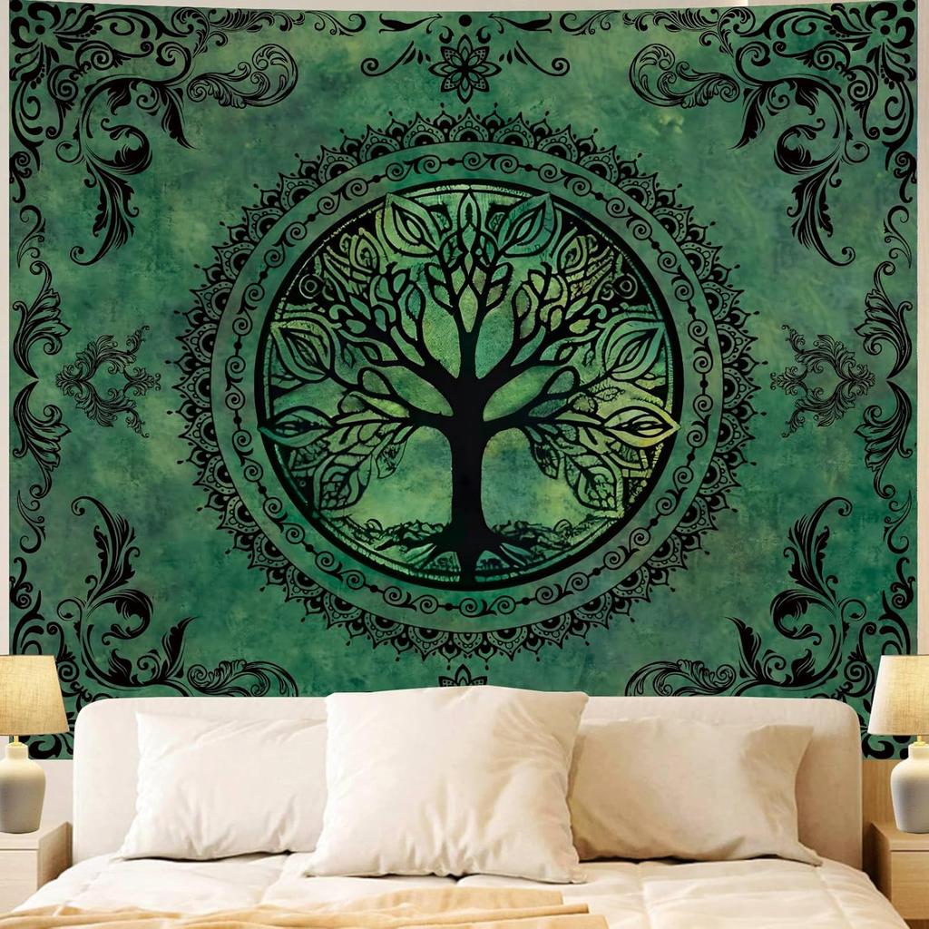 VIKAMA Fantasy Forest Tapestry Bedroom Nordic Style Starry Sky Tree Tree Of Life Pattern Soft Tapestry Wall Decoration