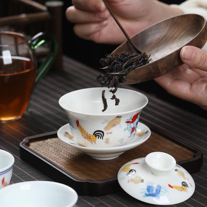 MULTIPOTENT Ming Chenghua Style White Porcelain Gaiwan Tea Bowl