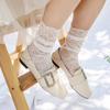Sexy Hollow Out Lace Mesh Socks Women Retro Floral Black White Short Socks 1 Pair Japanese Korean Cute Socks For Ladies