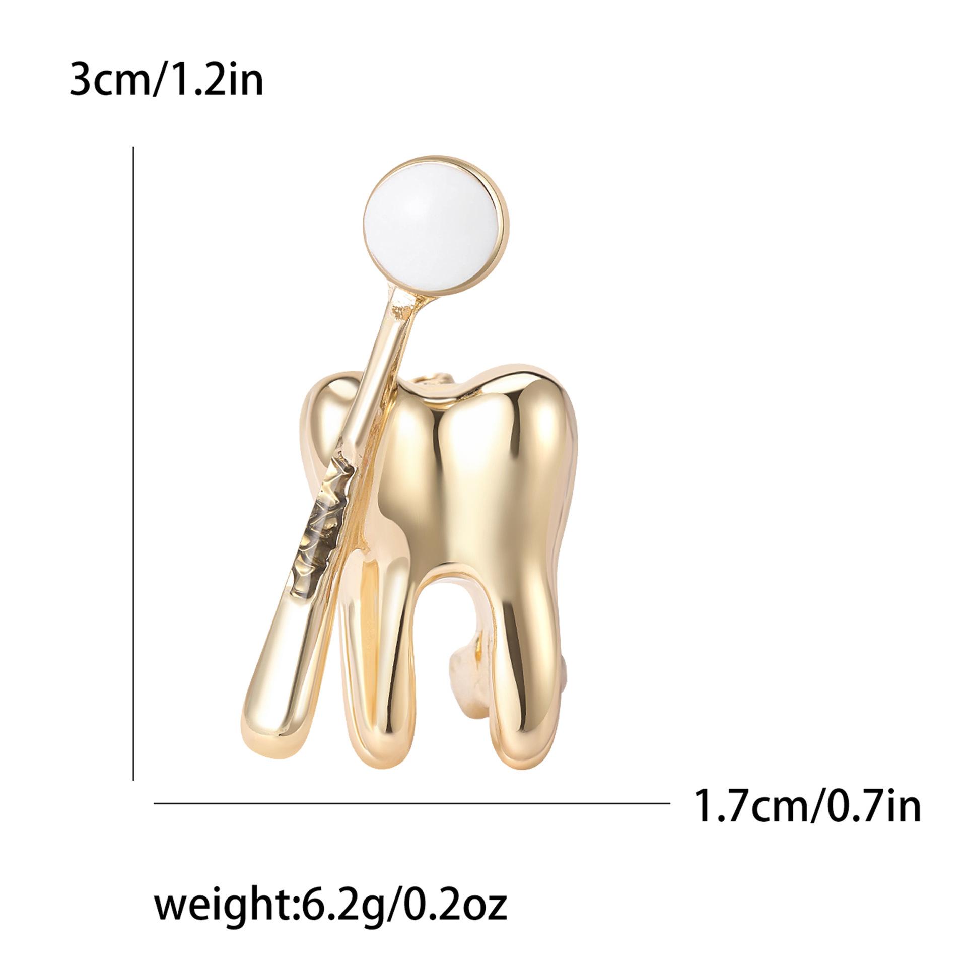 

Простая медицинская брошь рубашка пальто платье украшение креативная одежда стоматологическое зеркало брошь золотой