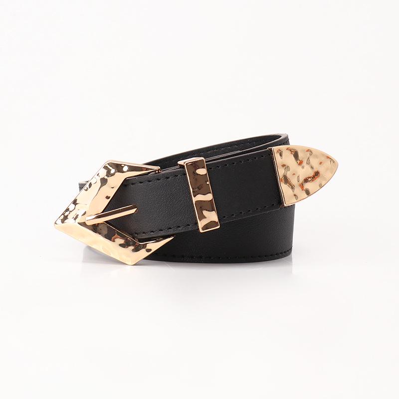 Retro Women's Leather Belt with Trendy Alloy Buckle - Perfect for Jeans and Dresses