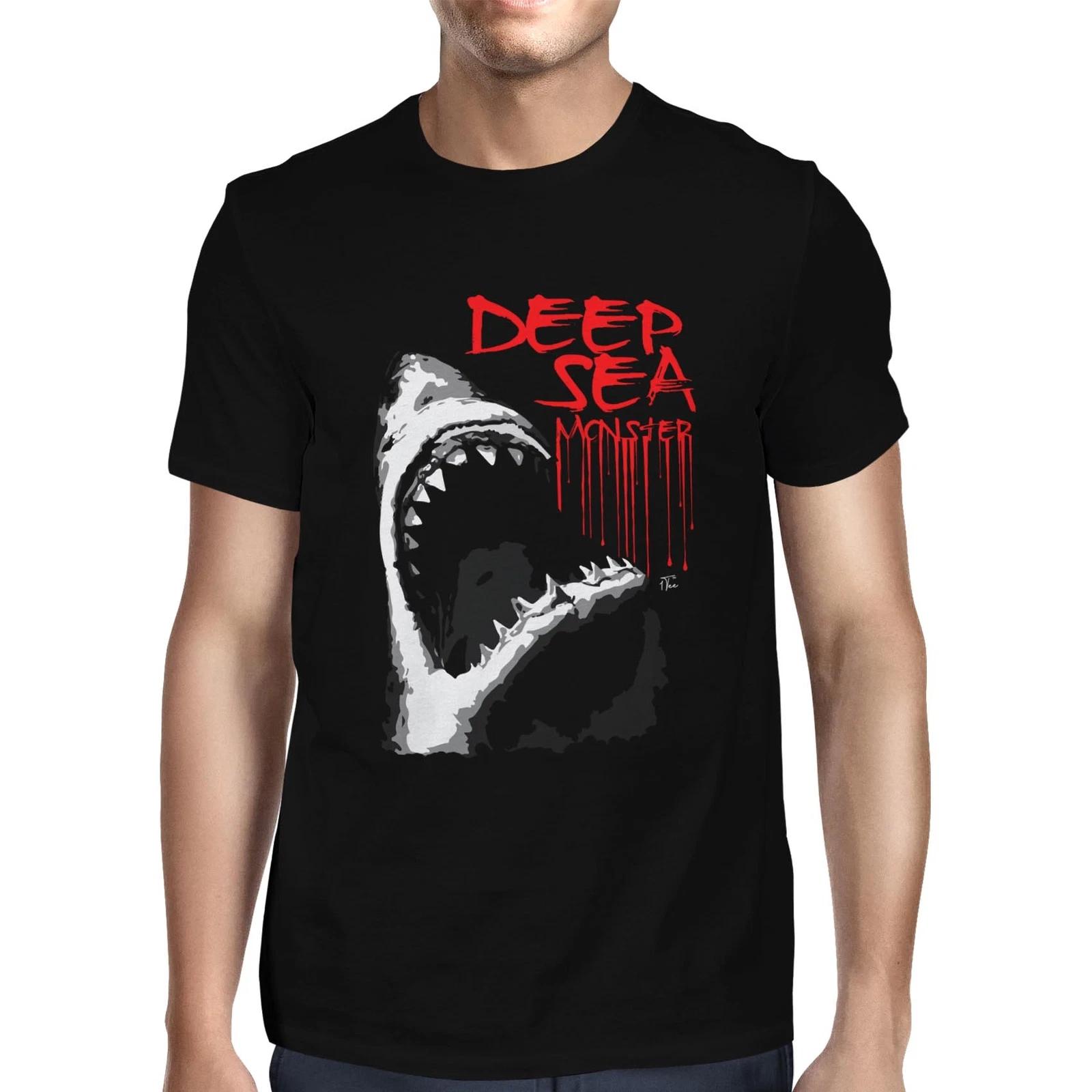 1Tee Mens Deep Sea Monster Great White Shark T-Shirt XXXL