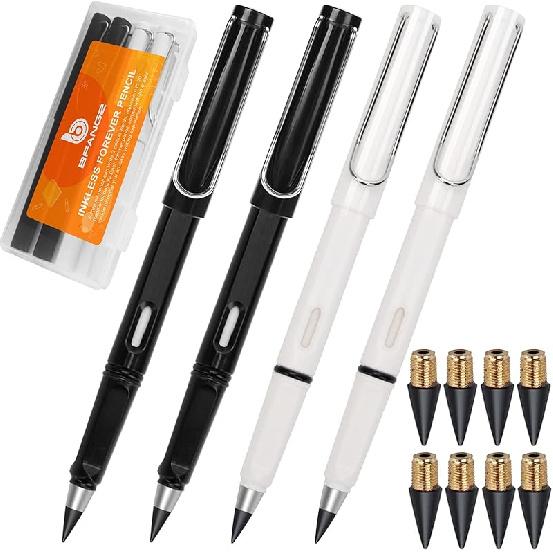 Infinity Forever Pencil - 0.7mm Infinite Everlasting Metal Inkless Pencils Set with Eraser, No Need Sharpened, Replace Mechanical Pen for Sketch,