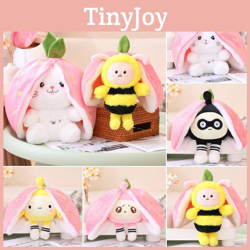 Strawberry Bee Rabbit Plush Toy Transformable Doll For Girls