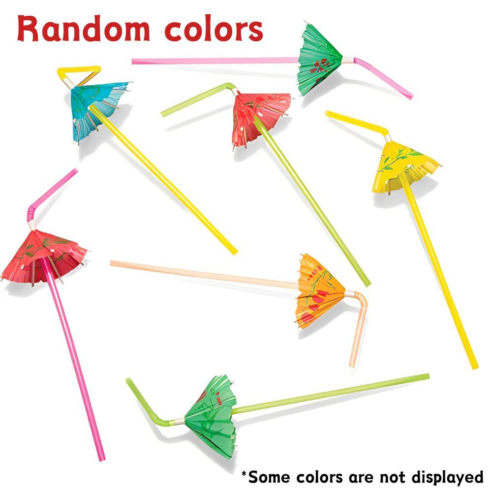 20/50/120pcs Plastic Umbrella Straw Mixing Colors Pool Beach Carnival Camping Holiday Team Party Bar Drinks Decorations YMY