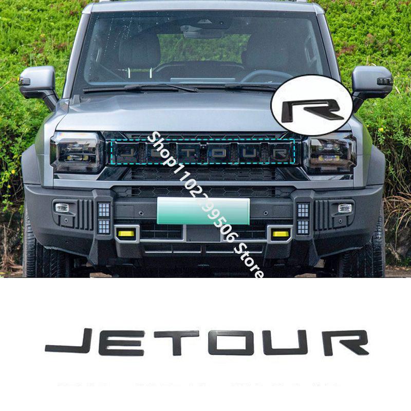 

For Chery Jetour Traveller T2 2023 2024 2025 Front Rear Logo Black Sticker Shining 1pc