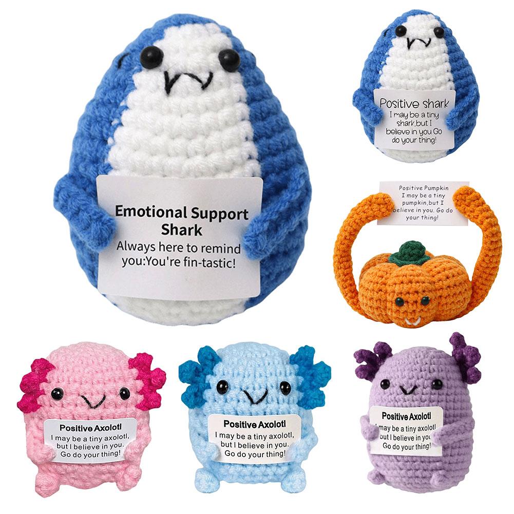 Handmade Animal Pumpkin Crochet Doll with Positive Affirmation Card for Home Decor and Unique Birthday Gift