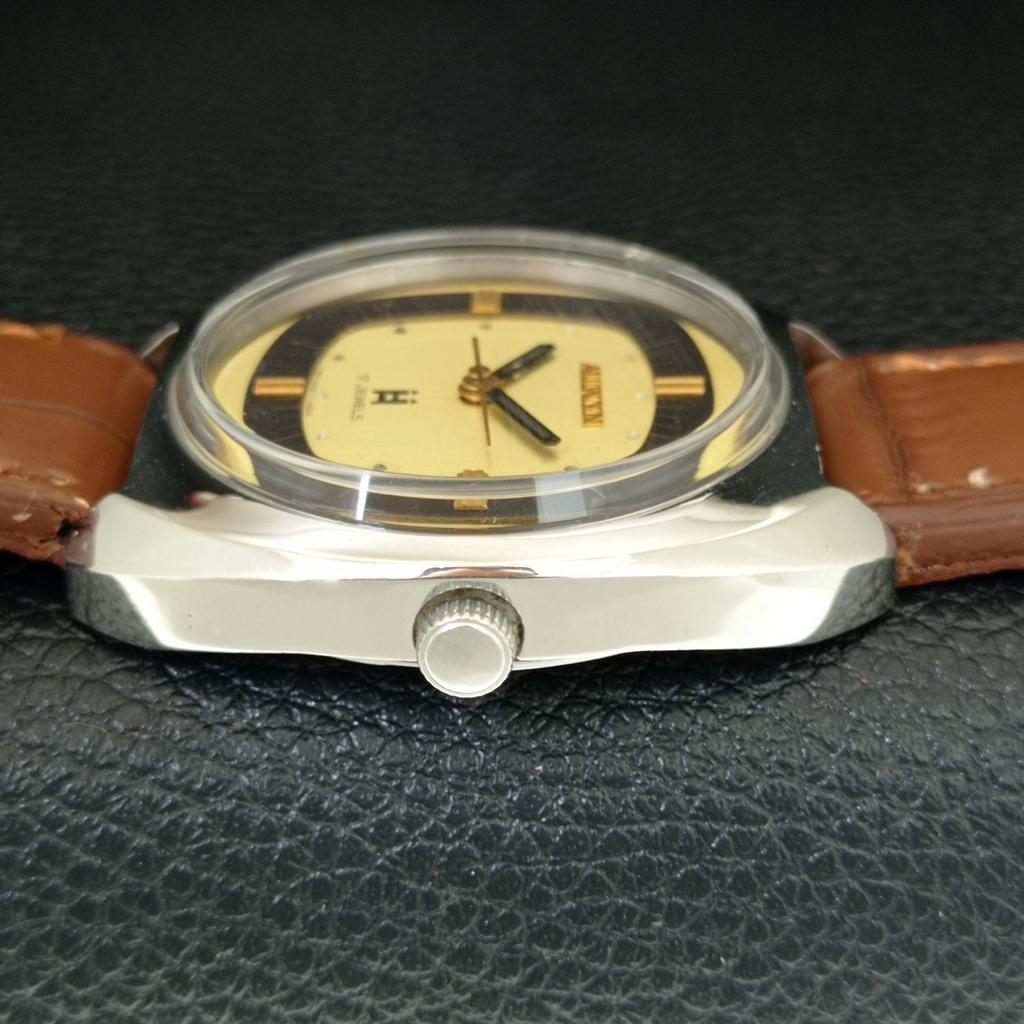 VINTAGE ALLWYN 6300A HANDOPWINDING INDIA HEREN ORIGINELE WIJZERPLAAT HORLOGE a708143-1
