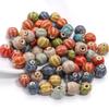 20pcs 12mm Watermelon Floral Glaze Ceramic Beads Colorful Loose Bead For Jewelry Making DIY Crafts Bracelet Necklace Accessories