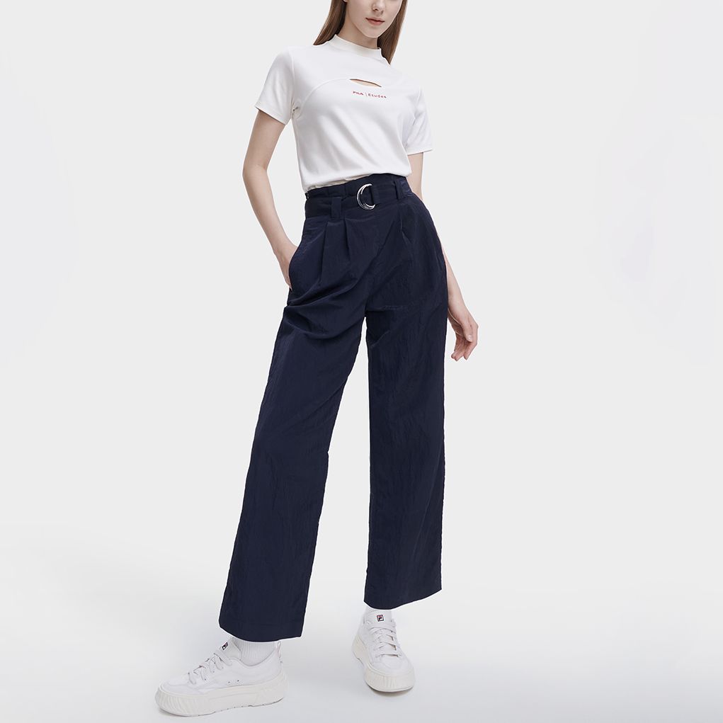 Fila X Études Letter Logo Print Crew Neck Short Sleeve T-Shirt Women T-Shirts White F11W326108F-IV
