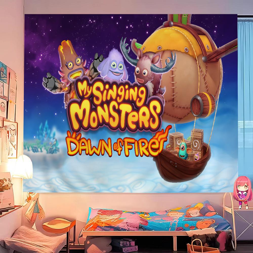 My Singing Monsters Video Game Chart Tapestry Art Science Fiction Room Home Decor Cheap Hippie Wall Hanging