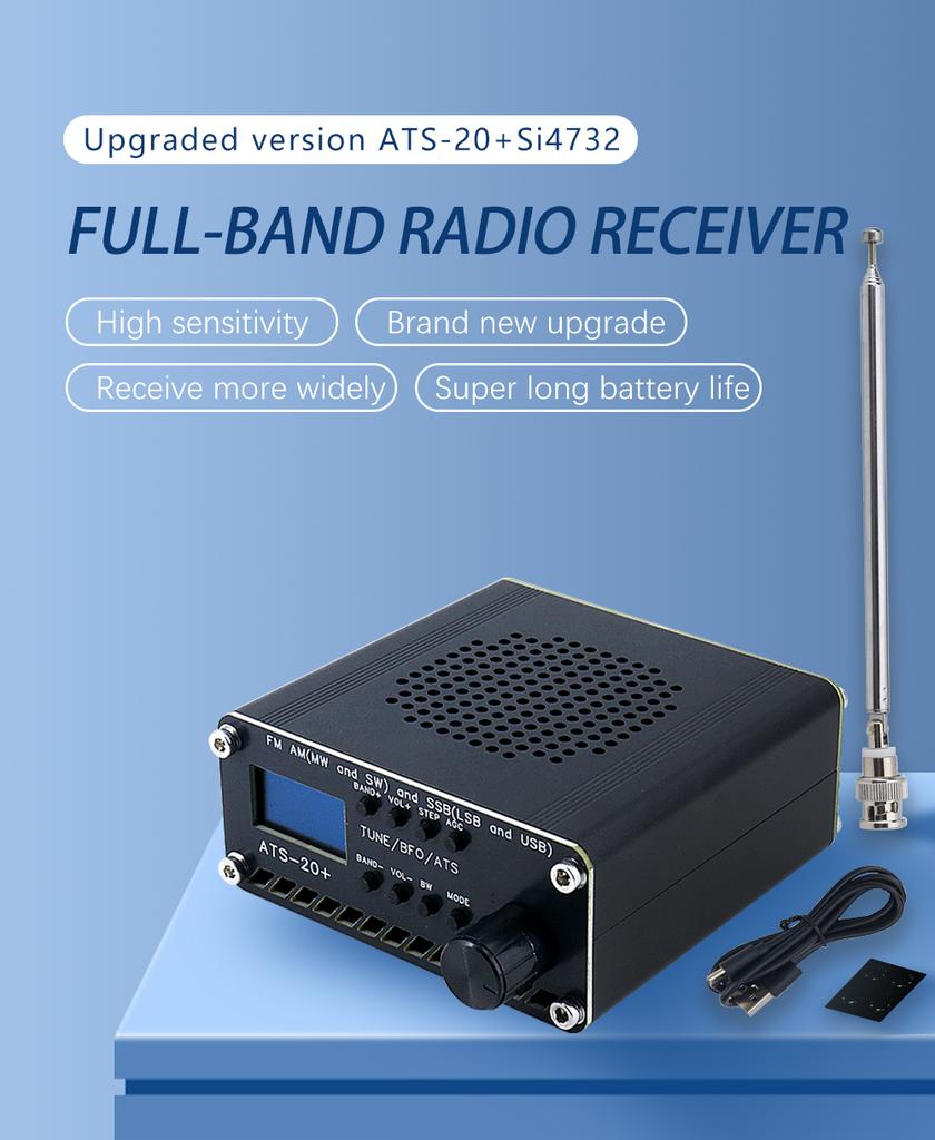 Upgraded ATS-20+Si4732 Full Band Radio Receiver DSP SDR FM Receiver AM (MW Y SW) y SSB (LSB y USB)