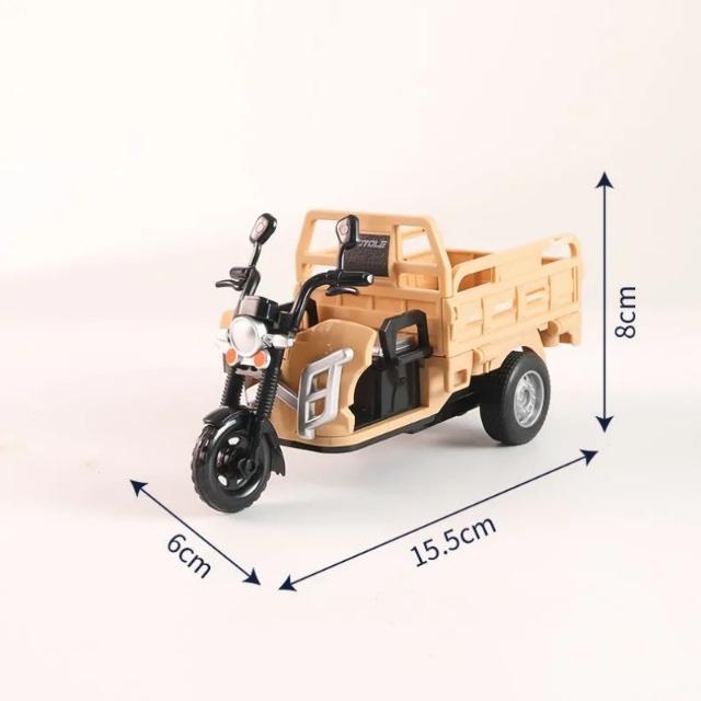 Mini Simulation Tricycle Motorcycle Model Toy For Boys Kids Desktop Ornament Home Decoration Birthday Gift  Creative Room Decor
