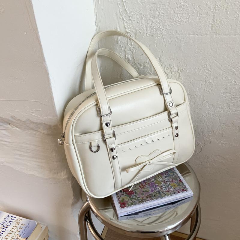 

Large capacity bag women s summer new versatile shoulder commuter tote bag multi-functional backpack білий