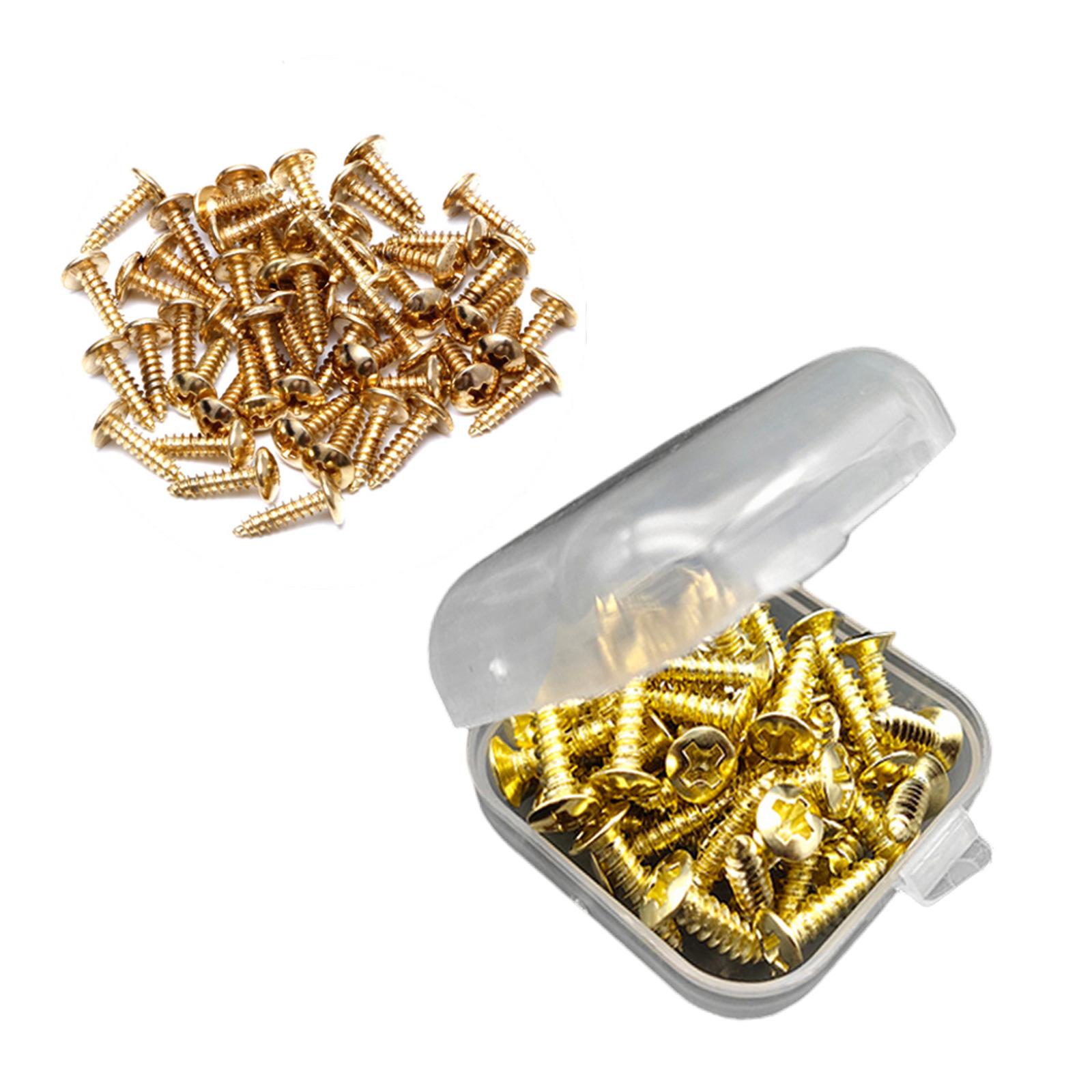 

50 шт. винтов для защиты пикгарда электрогитары бас-гитары винты для крепления пластины для защиты от царапин сменные металлические винты для защиты пикгарда золотой