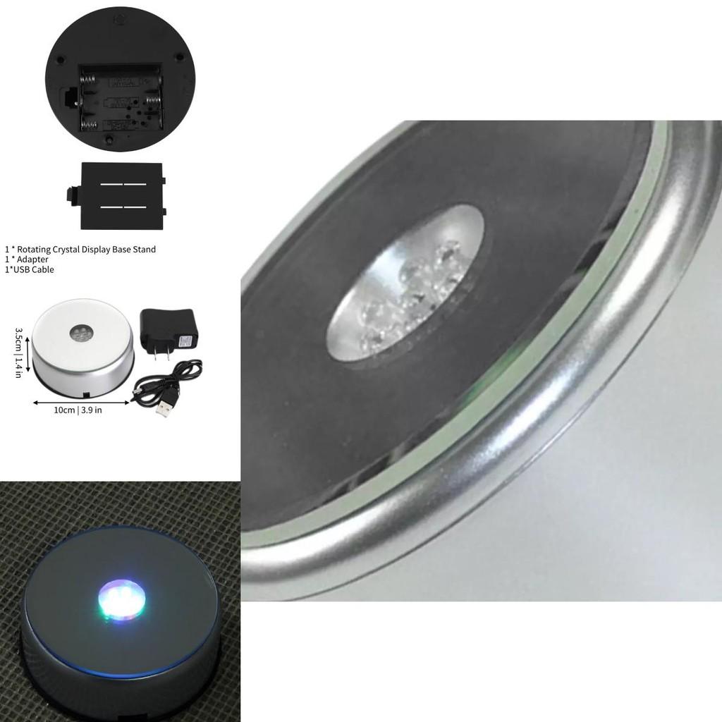Elegant 110v-220v 3d Crystal Laser Display Light Base Stand Featuring Stylish Rotating Led Night Light Adapter