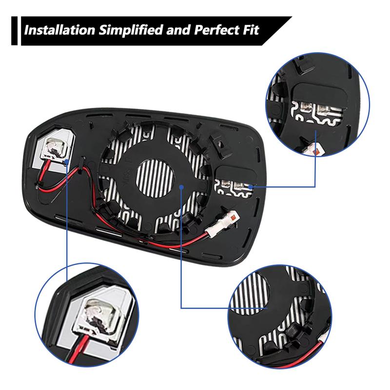 Heated Side Mirror Glass Rearview Mirror Left Right with Blind Spot  for Ford Fusion 2013 2014 2015 2016 2017-  Version