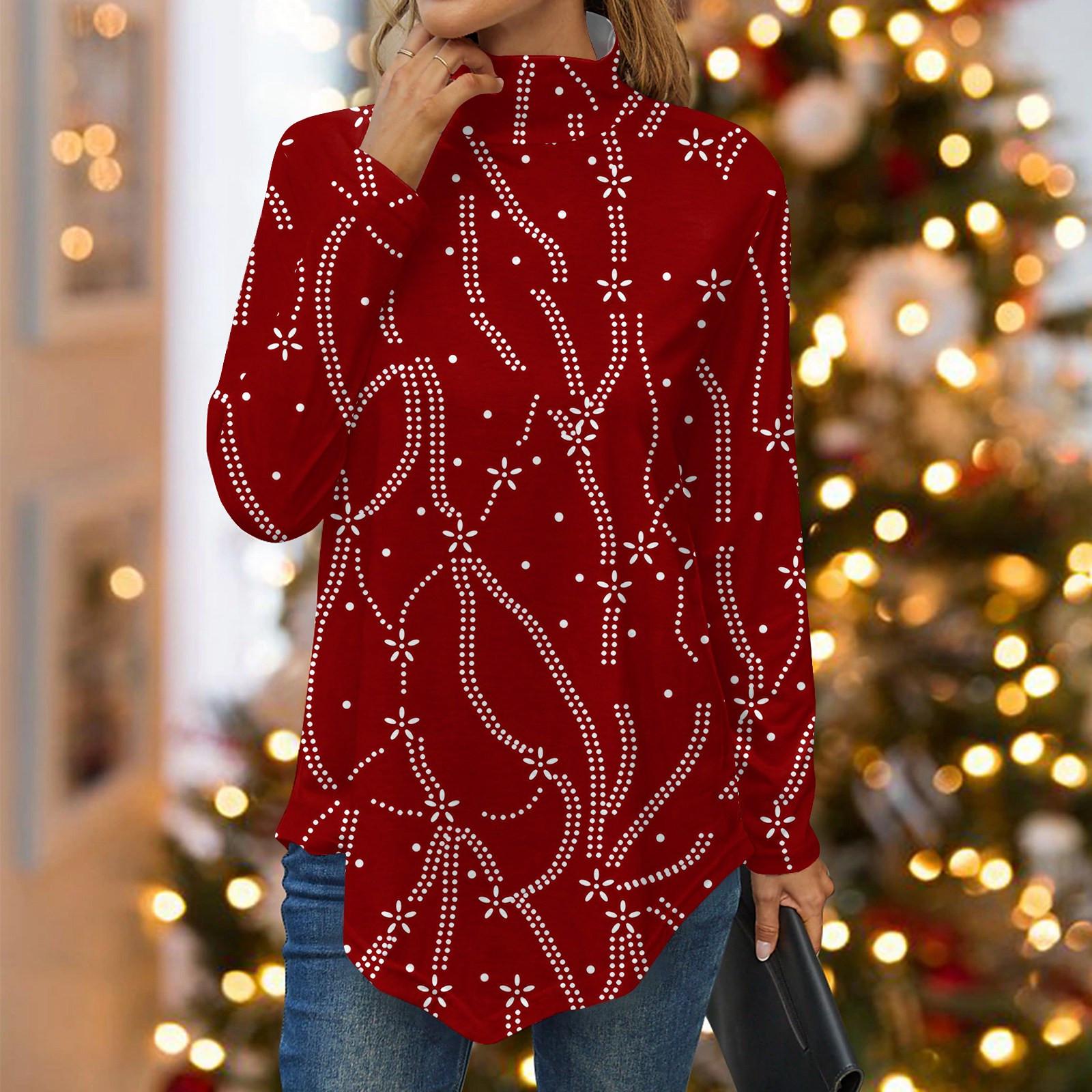 

Women s Half Turtle Neck T-Shirt Regular Casual Long Sleeve Shirt Sweatshirt Casual Loose Top Pullover XXXL