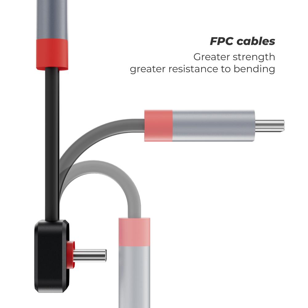 Câble d'extension FPC USB-C 60 mm à 90 degrés Alliage d'aluminium Double Blindage Mâle Femelle 10 Gbps Charge Rapide 3A Pliable Portable