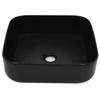 VidaXL Lavabo carré Céramique Noir 38 x 38 x 13,5 cm
