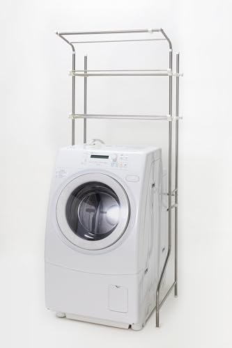 Sekisui Jushi Shoji Stainless Steel Washing Machine Rack DSR-9, Width 72-91cm X Depth 56cm X Height 185cm