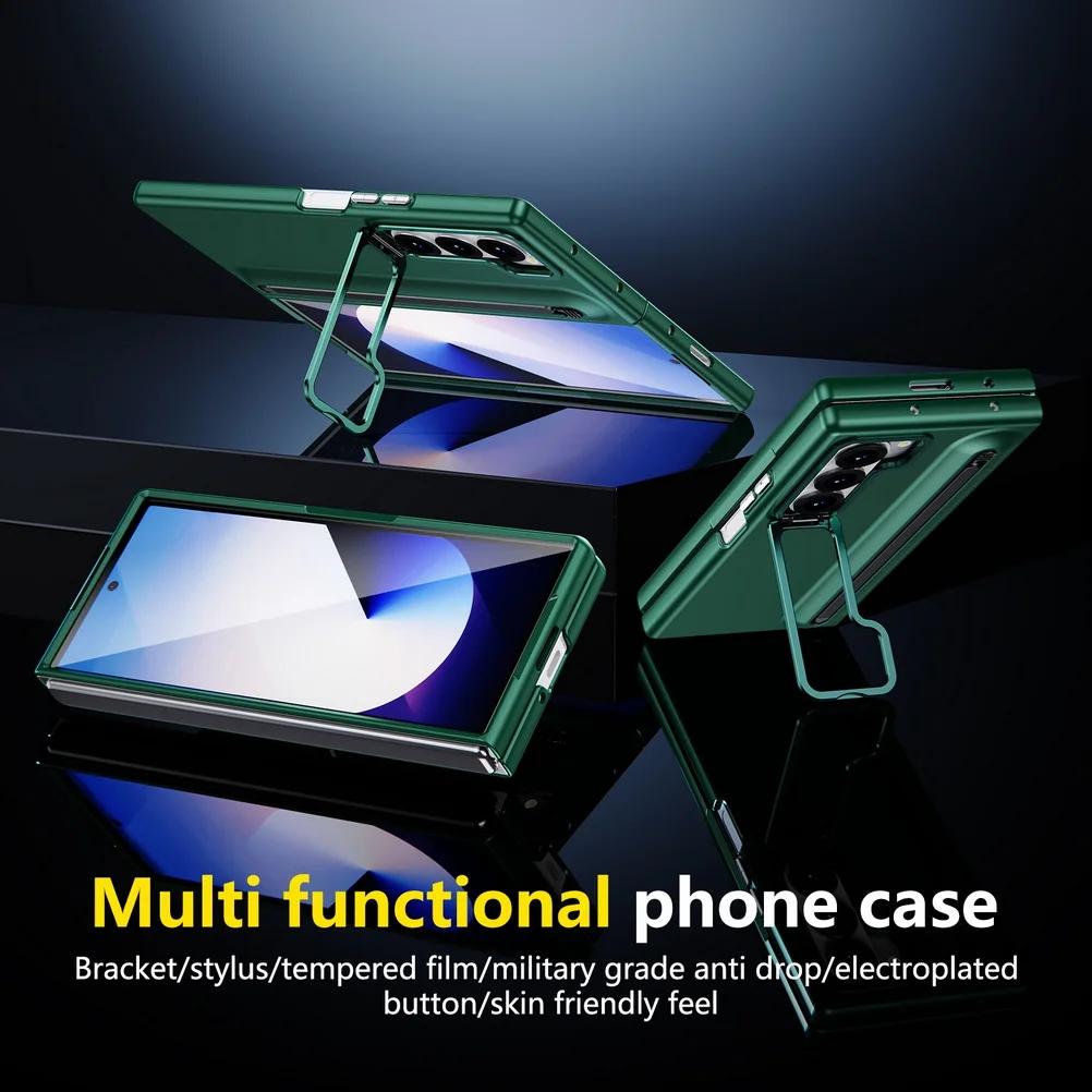 Original High Quality Lens Bracket Case For Samsung Z Fold 7 6 5 4 3 with Stylus and Tempered Glass Film Anti-drop Protect Cover