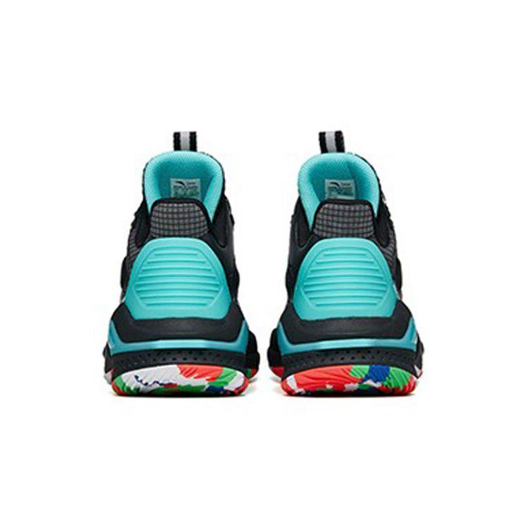 Anta Anti-Slip Shock Absorbing Basketball Shoes Kids Sneakers Black Green 312221110-1