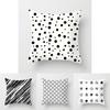 Stylish Geometric Cushion Cover With Dotted Grid And Triangular Patterns For Modern Decor